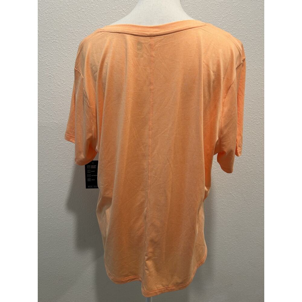 ID Ideology Women's Plus Size Curved-Hem V-Neck To Melon Sorbet Choose Your Size - Picture 4 of 6